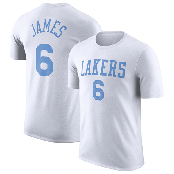 Men's Los Angeles Lakers #6 LeBron James White 2022-23 Classic Edition Name & Number T-Shirt