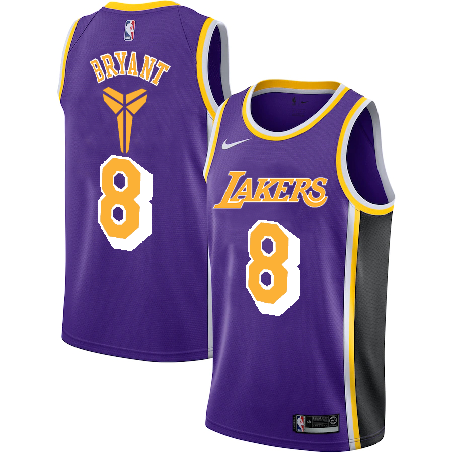 Men's Los Angeles Lakers #8 Kobe Bryant Purple Nike Swingman Black Mamba Logo Swingman Jeresy