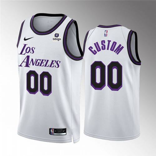 Men's Los Angeles Lakers Active Player Custom White City Edition Stitched Basketball Jersey