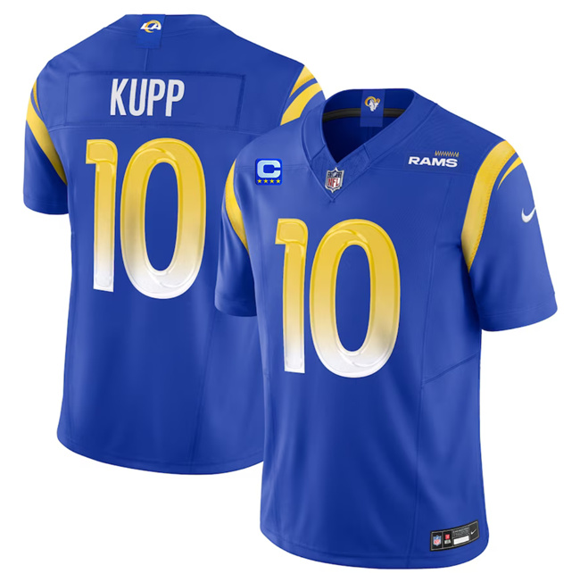 Men's Los Angeles Rams #10 Cooper Kupp Blue 2023 F.U.S.E. With 4-Star C Patch Vapor Vapor Limited Football Stitched Jersey