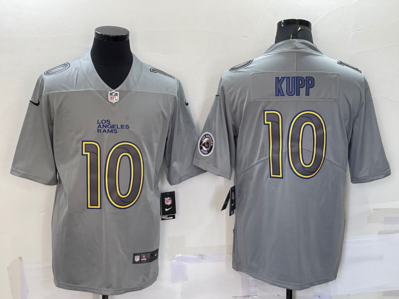 Men's Los Angeles Rams #10 Cooper Kupp LOGO Grey Atmosphere Fashion Vapor Untouchable Stitched Limited Jersey