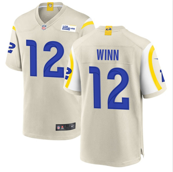 Men's Los Angeles Rams #12 Dresser Winn Bone Stitched Football Game Jersey