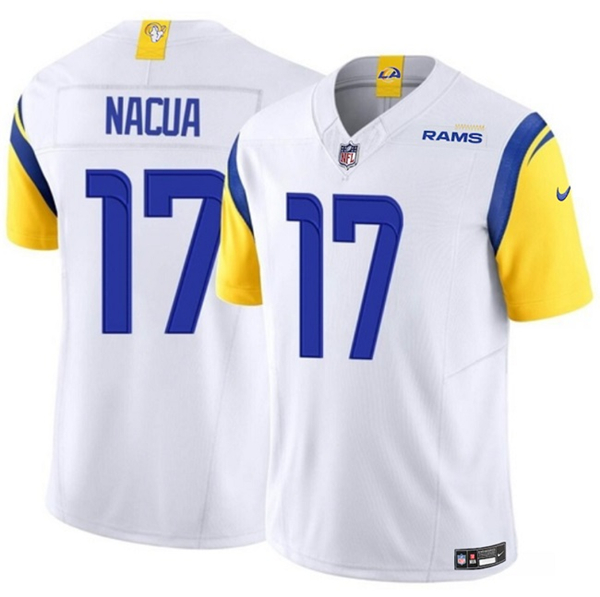 Men's Los Angeles Rams #17 Puka Nacua White 2023 F.U.S.E. Vapor Untouchable Football Stitched Jersey