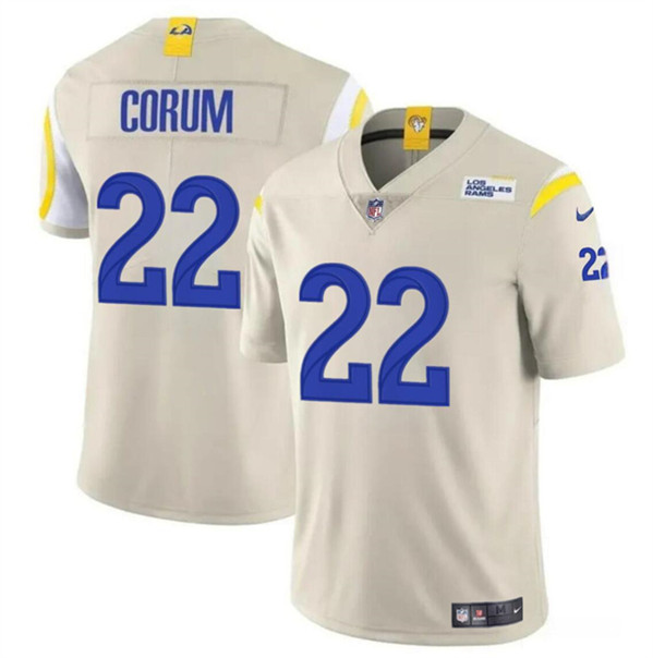 Men's Los Angeles Rams #22 Blake Corum Bone 2024 Draft Vapor Untouchable Football Stitched Jersey
