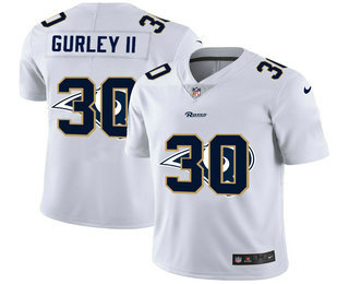 Men's Los Angeles Rams #30 Todd Gurley II White 2020 Shadow Logo Vapor Untouchable Stitched NFL Nike Limited Jersey