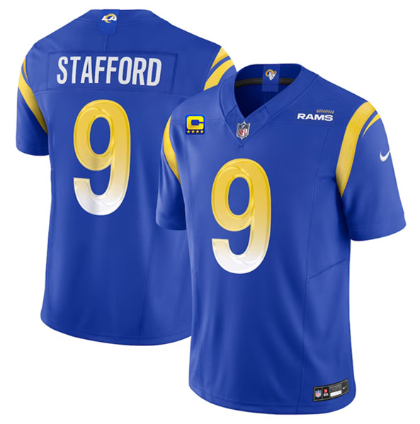 Men's Los Angeles Rams #9 Matthew Stafford Blue 2023 F.U.S.E. With 4-Star C Patch Vapor Untouchable Limited Football Stitched Jersey
