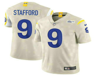 Men's Los Angeles Rams #9 Matthew Stafford Cream 2021 NEW Vapor Untouchable Stitched NFL Nike Limited Jersey