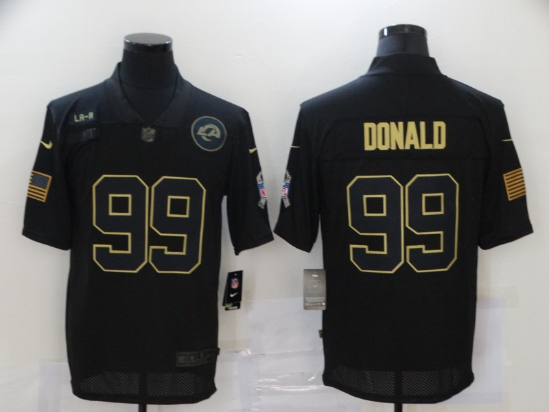 Men's Los Angeles Rams #99 Aaron Donald Black 2020 Salute To Service Stitched NFL Nike Limited Jersey