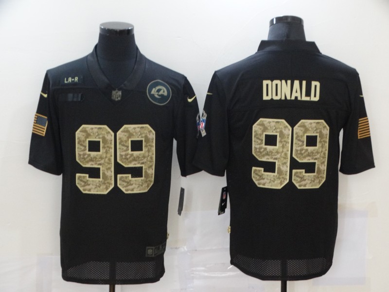 Men's Los Angeles Rams #99 Aaron Donald Black Camo 2020 Salute To Service Stitched NFL Nike Limited Jersey