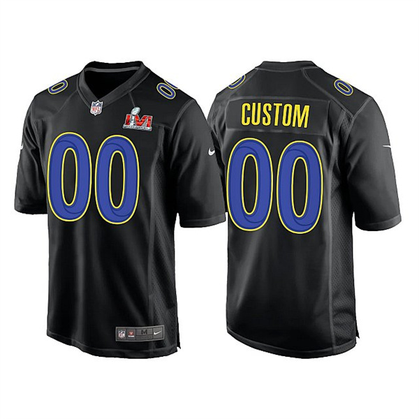 Men's Los Angeles Rams ACTIVE PLAYER Custom 2022 Black Super Bowl LVI Game Stitched Jersey