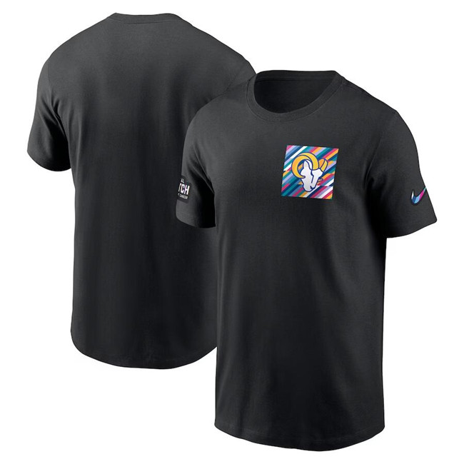 Men's Los Angeles Rams Black 2023 Crucial Catch Sideline Tri-Blend T-Shirt