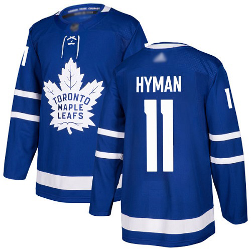 Men's Maple Leafs #11 Zach Hyman Blue Home Authentic Stitched Hockey Jersey