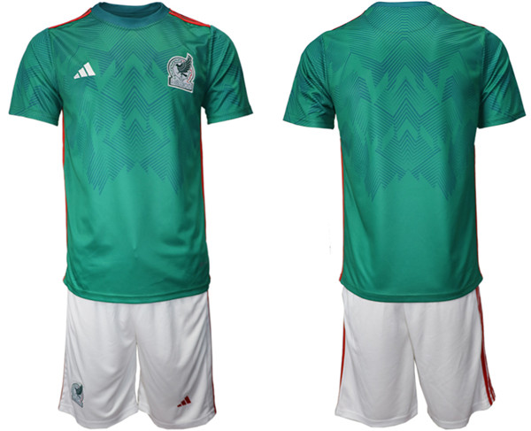 Men's Mexico Blank Green Home Soccer Jersey Suit 2022 FIFA World Cup Jerseys