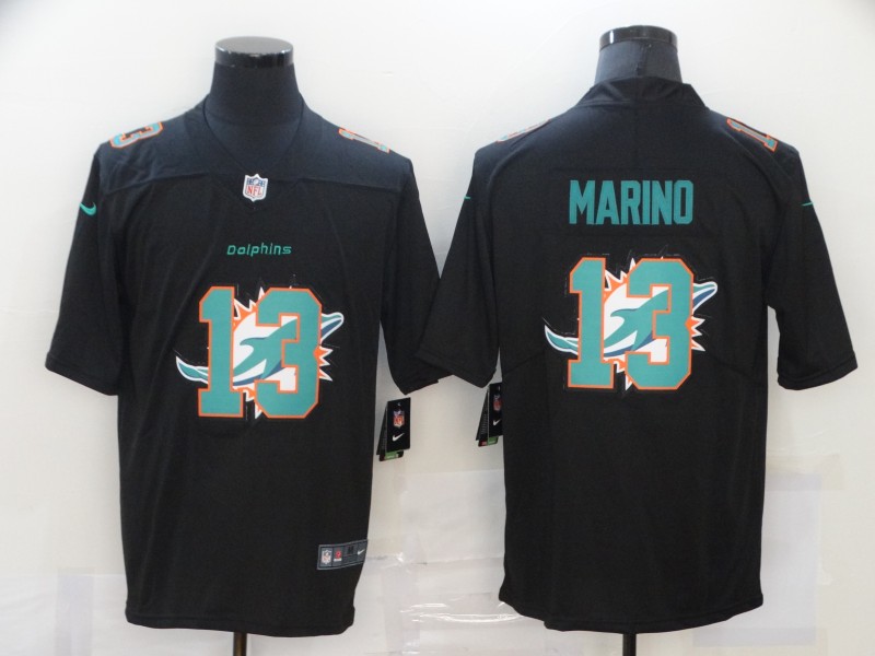 Men's Miami Dolphins #13 Dan Marino Black 2020 Shadow Logo Vapor Untouchable Stitched NFL Nike Limited Jersey