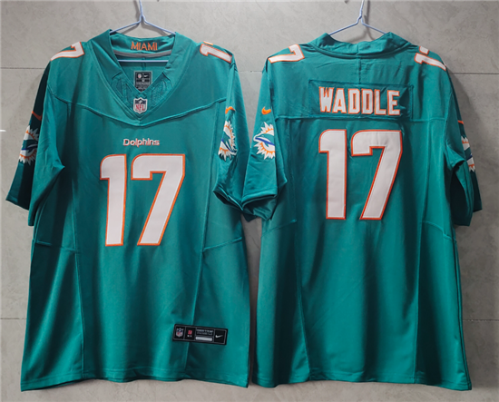 Men's Miami Dolphins #17 Jaylen Waddle Green 2023 FUSE Vapor Limited Throwback Stitched Jersey
