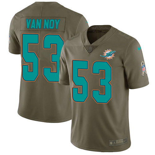 Men's Miami Dolphins #53 Kyle Van Noy Olive Stitched Limited 2017 Salute To Service Jersey