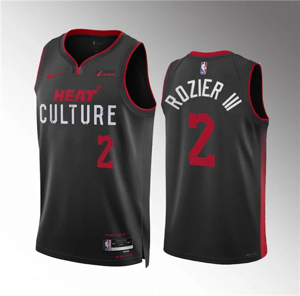 Men's Miami Heat #2 Terry Rozier III Black 2023-24 City Edition Stitched Basketball Jersey