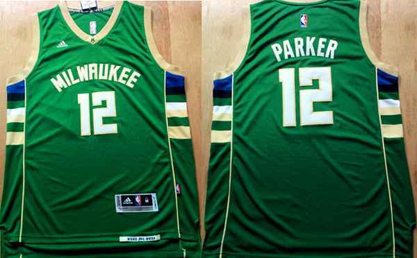Men's Milwaukee Bucks #12 Jabari Parker Revolution 30 Swingman 2015 New Green Jersey