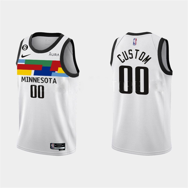 Men's Minnesota Timberwolves Active Player Custom 2022-23 White City Edition Stitched Basketball Jersey