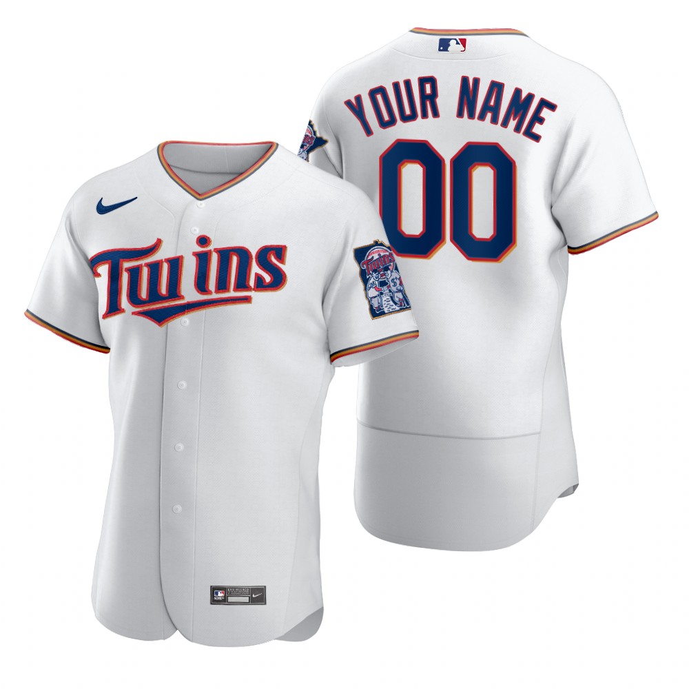 Men's Minnesota Twins Custom Nike White 2020 Stitched MLB Flex Base Jersey
