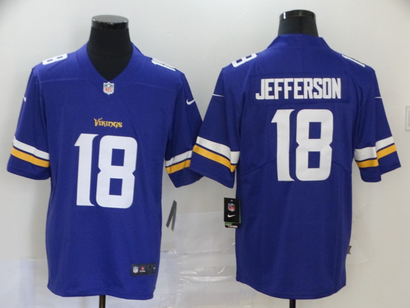 Men's Minnesota Vikings #18 Justin Jefferson Purple 2020 Vapor Untouchable Stitched NFL Nike Limited Jersey