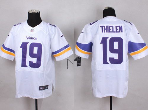 Men's Minnesota Vikings #19 Adam Thielen 2013 Nike White Elite Jersey