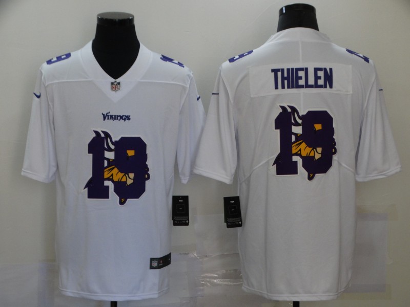 Men's Minnesota Vikings #19 Adam Thielen White 2020 Shadow Logo Vapor Untouchable Stitched NFL Nike Limited Jersey