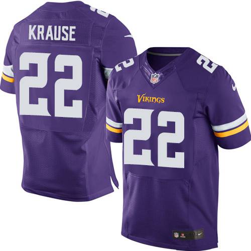 Men's Minnesota Vikings #22 Paul Krause Nike Purple Elite Jersey 