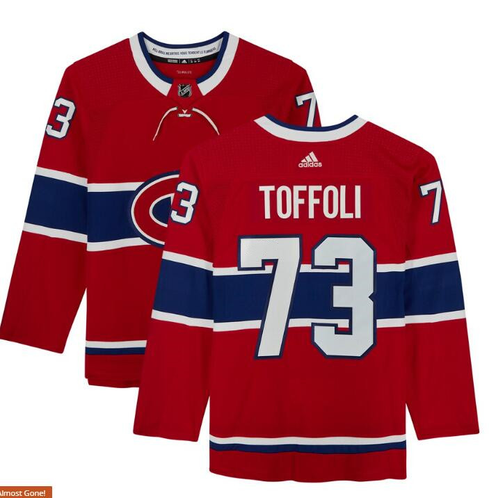 Men's Montreal Canadiens #73 Tyler Toffoli Autographed adidas Red Home Authentic Jersey