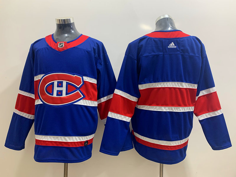 Men's Montreal Canadiens Blank Blue Adidas 2020-21 Alternate Authentic Player NHL Jersey