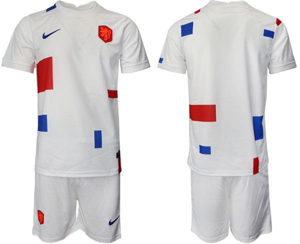 Men's Netherlands Blank White Away Soccer 2022 FIFA World Cup Jerseys