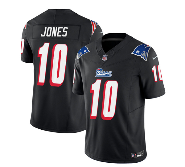Men's New England Patriots #10 Mac Jones Black 2023 F.U.S.E. Vapor Limited Football Stitched Jersey