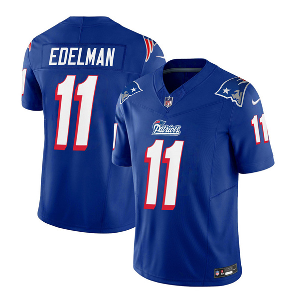Men's New England Patriots #11 Julian Edelman Blue 2023 F.U.S.E. Vapor Limited Football Stitched Jersey