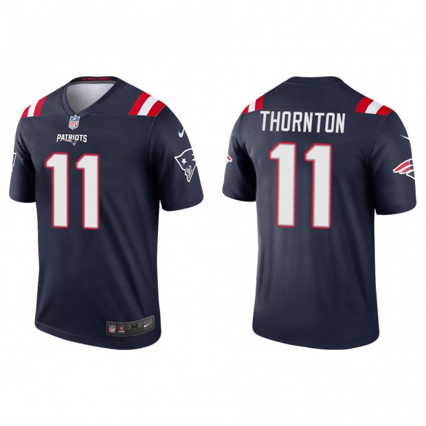 Men's New England Patriots #11 Tyquan Thornton Navy Legend Jersey
