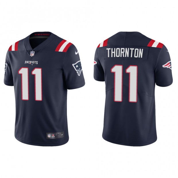 Men's New England Patriots #11 Tyquan Thornton Navy Vapor Limited Jersey
