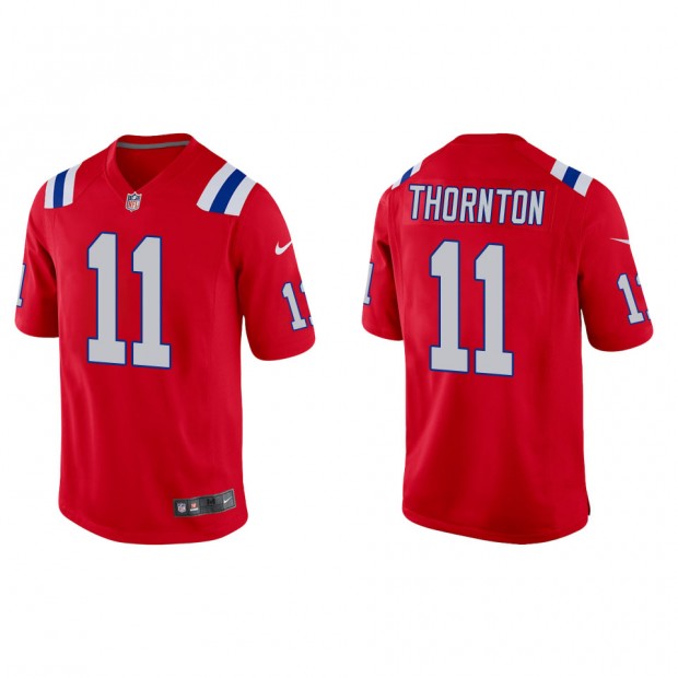 Men's New England Patriots #11 Tyquan Thornton Red Alternate Game Jersey