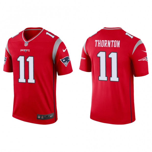 Men's New England Patriots #11 Tyquan Thornton Red Inverted Legend Jersey
