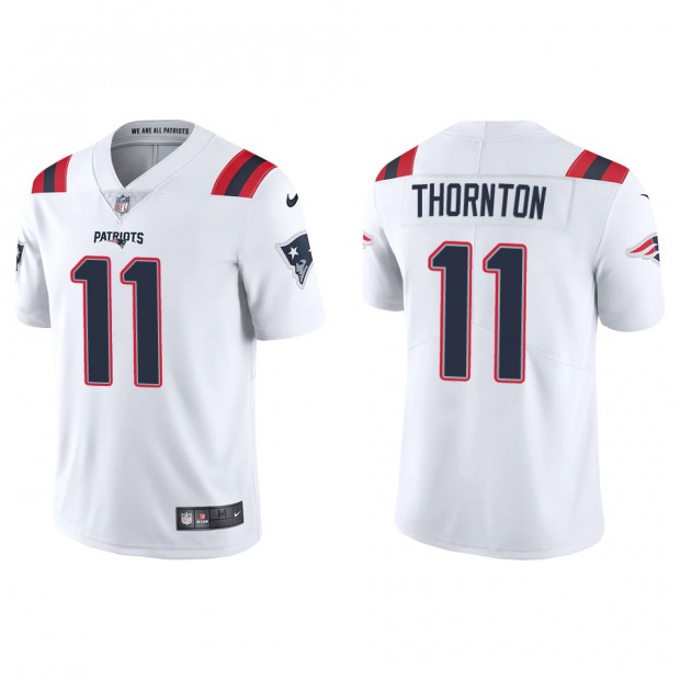 Men's New England Patriots #11 Tyquan Thornton White Vapor Limited Jersey