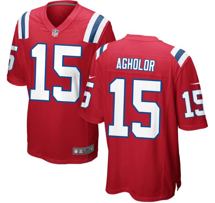 Men's New England Patriots #15 Nelson Agholor Red Game Stitched Jersey
