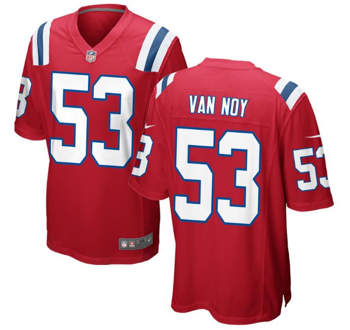 Men's New England Patriots #53 Kyle Van Noy Red Game Football Jersey