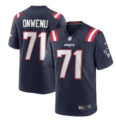Men's New England Patriots #71 Mike Onwenu Nike Team Game Jersey-Navy