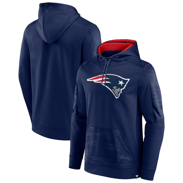 Men's New England Patriots Navy On The Ball Pullover Hoodie