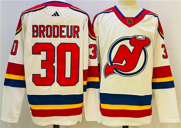 Men's New Jersey Devils #30 Martin Brodeur White 2022 Reverse Retro Authentic Jersey