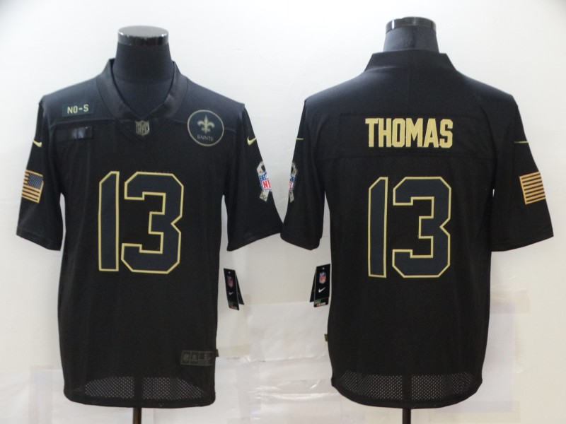 Men's New Orleans Saints #13 Michael Thomas Black 2020 Salute To Service Stitched NFL Nike Limited Jersey