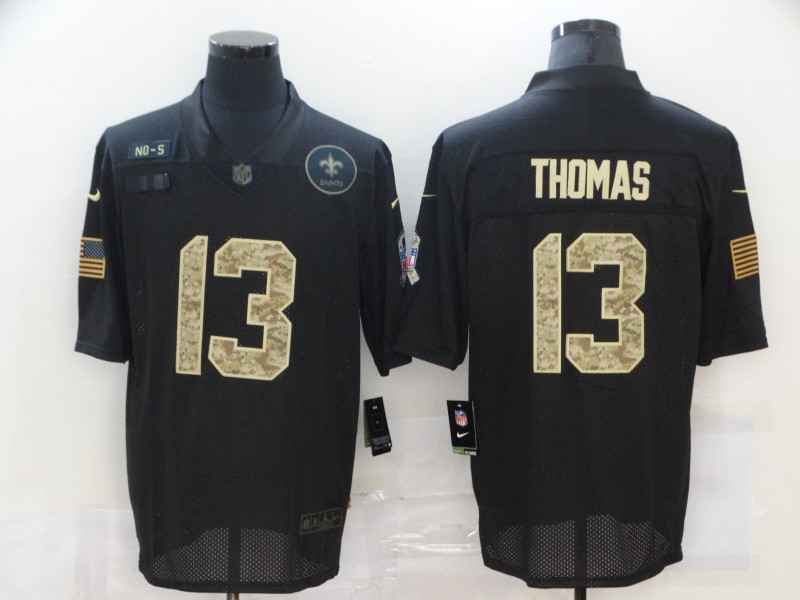 Men's New Orleans Saints #13 Michael Thomas Black Camo 2020 Salute To Service Stitched NFL Nike Limited Jersey