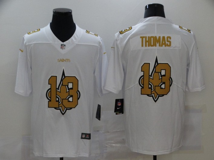 Men's New Orleans Saints #13 Michael Thomas White 2020 Shadow Logo Vapor Untouchable Stitched NFL Nike Limited Jersey