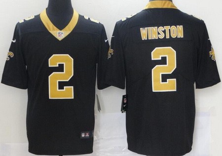Men's New Orleans Saints #2 Jameis Winston Black 2021 Vapor Untouchable Stitched NFL Nike Limited Jersey