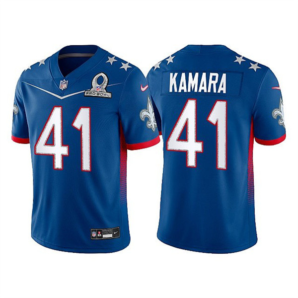 Men's New Orleans Saints #41 Alvin Kamara 2022 Royal NFC Pro Bowl Stitched Jersey