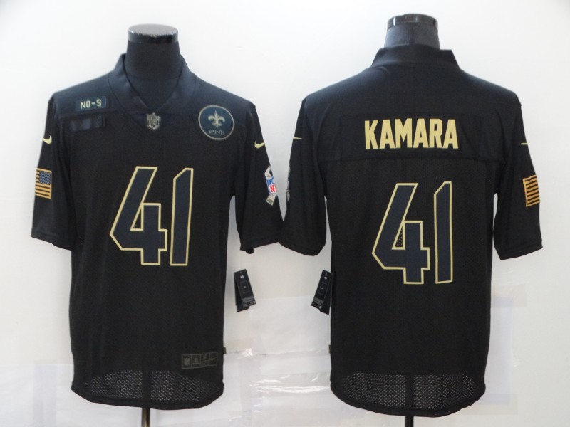 Men's New Orleans Saints #41 Alvin Kamara Black 2020 Salute To Service Stitched NFL Nike Limited Jersey