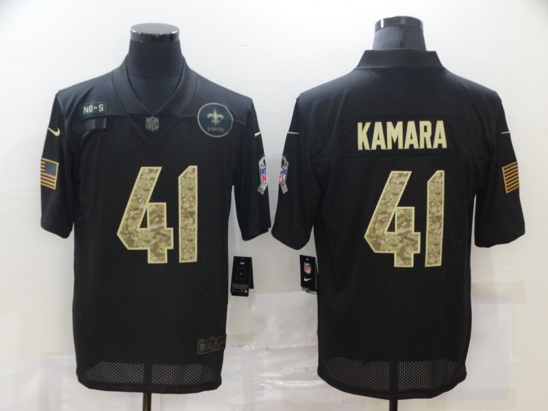 Men's New Orleans Saints #41 Alvin Kamara Black Camo 2020 Salute To Service Stitched NFL Nike Limited Jersey